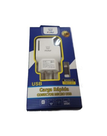 CARGADOR 220V A USB X 1 CON CABLE V8 MICRO USB 2.1AMP TMCC-201 TIME