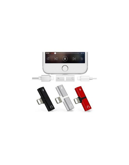 ADAPTADOR LIGHTNING IPHONE A LIGHTNING H X 2 AUDIO Y CARGA SPLITER