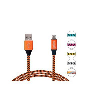 CABLE MICRO USB V8 1MTS 2.4A RECUBIERTO EN TELA CB-1934