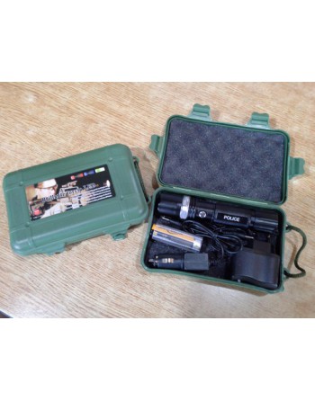 LINTERNA RECARGABLE C/ZOOM POLICIA EN CAJA VERDE