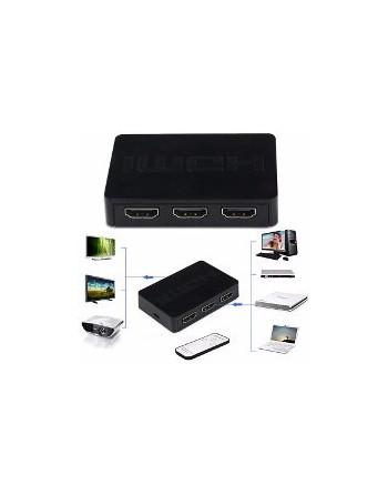 SWITCH HDMI 1X3 AUTOMATICO C/CONTROL REMOTO 7.5GBPS KSW-100 KOLKE
