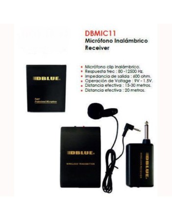MICROFONO INALAMBRICO CORBATERO MINI DBMIC11 DBLUE