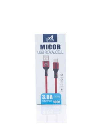 CABLE MICRO USB V8 NEGRO CON ROJO 3.0AMP JXL-060 MICOR ROYALCELL