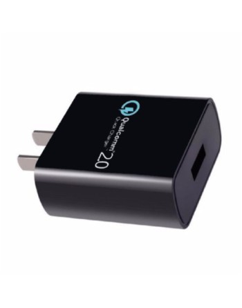 CARGADOR 220V A USB 3.0AMP NEGRO CARGA RAPIDA KOLKE