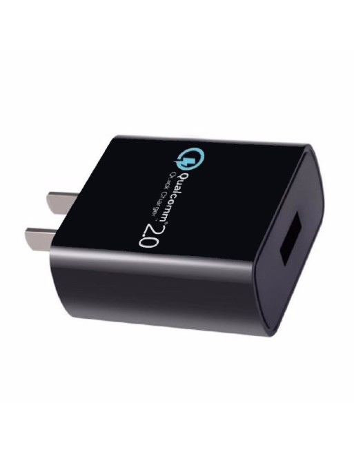 CARGADOR 220V A USB 3.0AMP NEGRO CARGA RAPIDA KOLKE