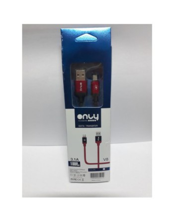 CABLE MICRO USB V8 1MTS 3.1A REFORZADO COLORES ONLY