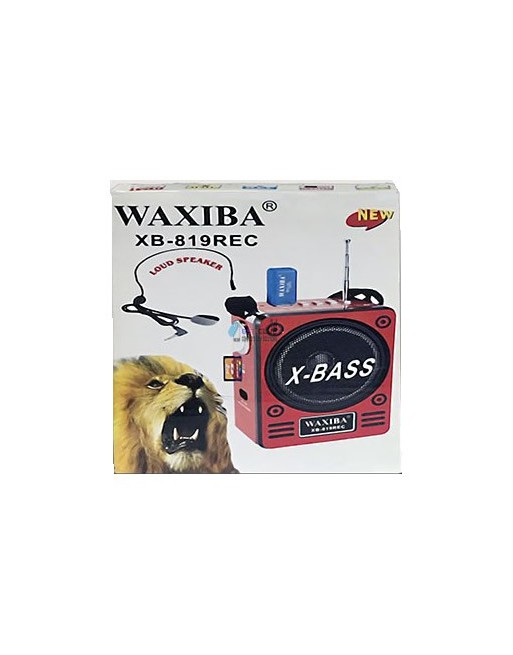 PARLANTE C/MICROFONO GRABADOR C/RADIO C/USB X-BASS XB-819REC WAXIBA