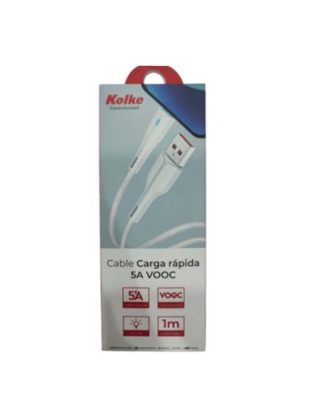CABLE USB MICRO USB 5AMP VOQC 1MTS CON LUZ LED M18 KCC-1551 KOLKE