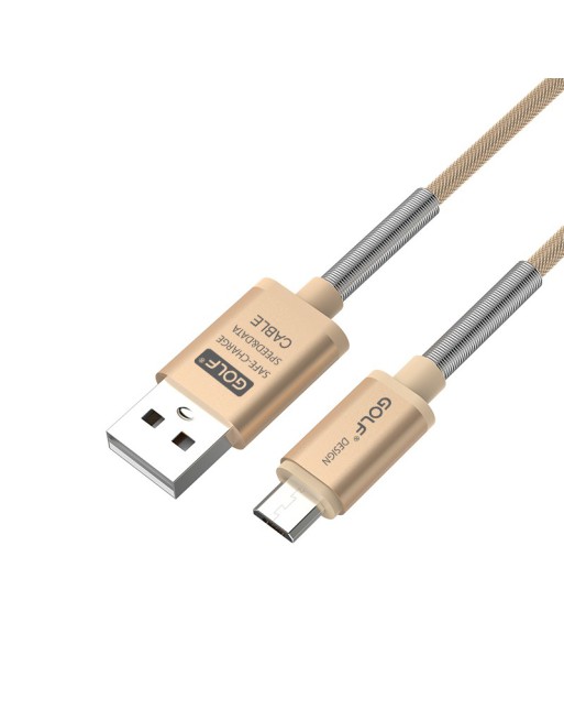 CABLE MICRO USB V8 METALIZADO CON PROTECCION DE CABLE 2.4A  GOLF