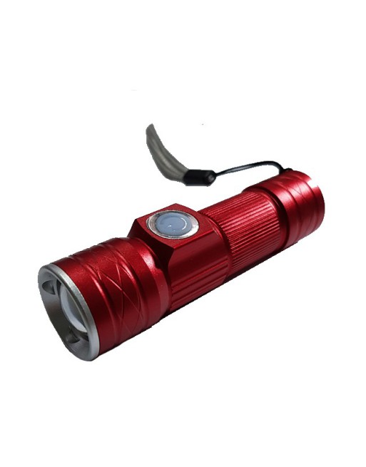 LINTERNA 1 LED C/ZOOM ROJA RECARGABLE A USB RTY-1612 OM