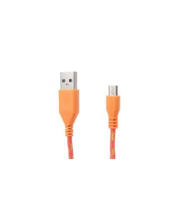 CABLE MICRO USB V8 NARANJA RECUBIERTO EN TELA