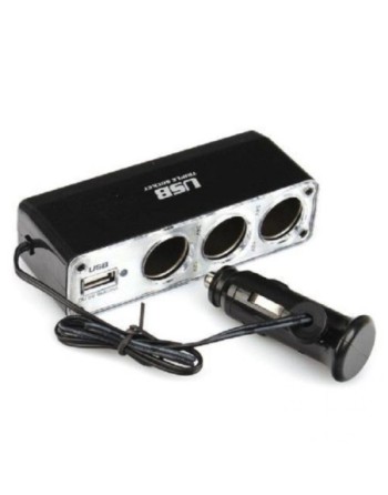 ADAPTADOR P/AUTO 12V 1A 3 ENCENDEDOR + USB WF-0096 PDA POWER