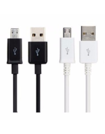CABLE USB MICRO USB V8 PLANO REFORZADO NEGRO/BLANCO