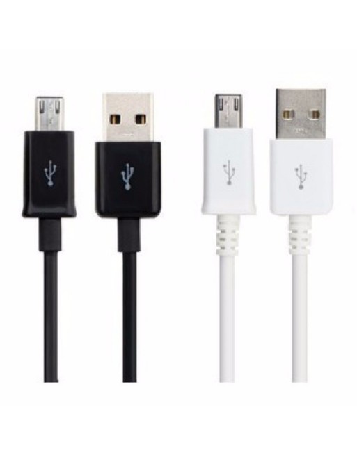 CABLE USB MICRO USB V8 PLANO REFORZADO NEGRO/BLANCO