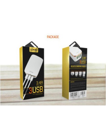 CARGADOR 220V 3.4AMP USB X 3 A3304 LDNIO