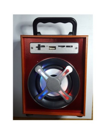 PARLANTE C/BLUETOOTH C/RADIO C/USB DE MADERA EN CAJA 628A