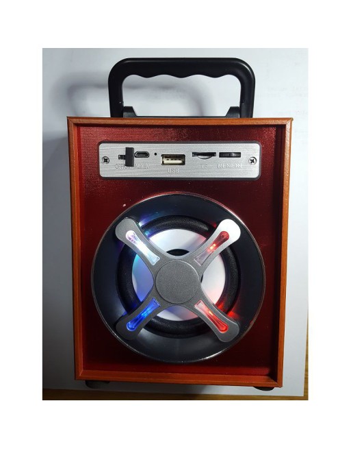 PARLANTE C/BLUETOOTH C/RADIO C/USB DE MADERA EN CAJA 628A