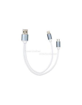 CABLE MICRO USB V8 / Y IPHONE 5 20CM 2 EN 1 XC-S07 SPEED DATA