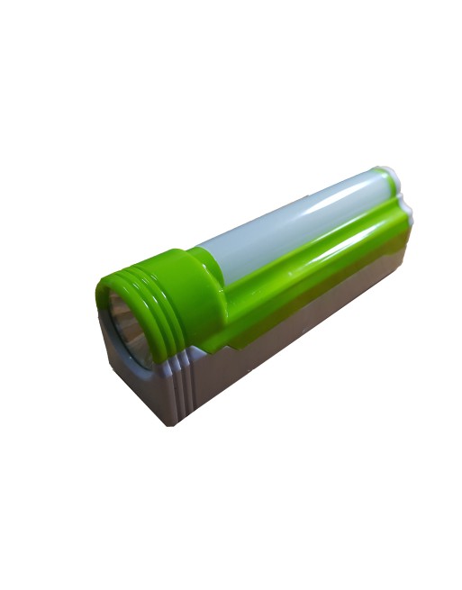 LINTERNA 1 LED + FAROL A PILAS VERDE CON BLANCO LL-8119