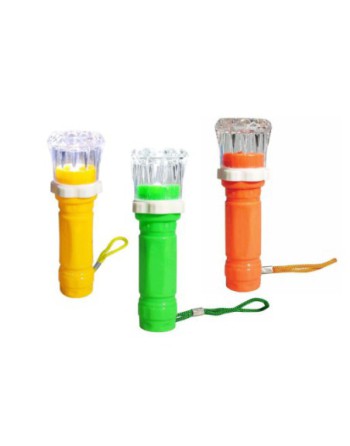 LINTERNA 1 LED C/AUMENTO PLASTICA COLORES C/PILAS C/GANCHO LED-717