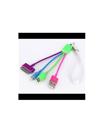 CABLE MICRO USB LLAVERO IPHONE 3 EN 1