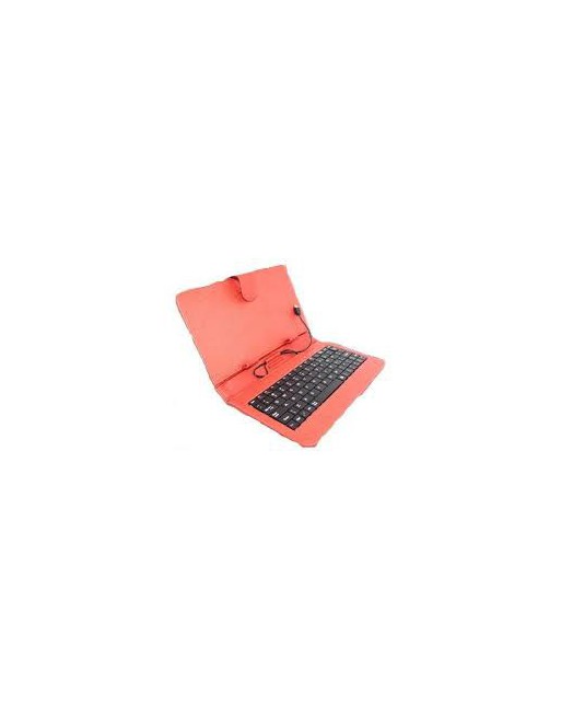 FLIP COVER P/TABLET C/TECLADO 7" C/CABLE MINI USB ROJA BK-7USB2 BAK