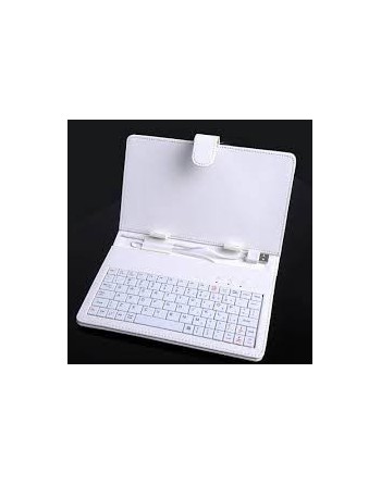 FLIP COVER P/TABLET C/TECLADO 7" C/CABLE MINI USB BLANCA BK-7B2S BAK