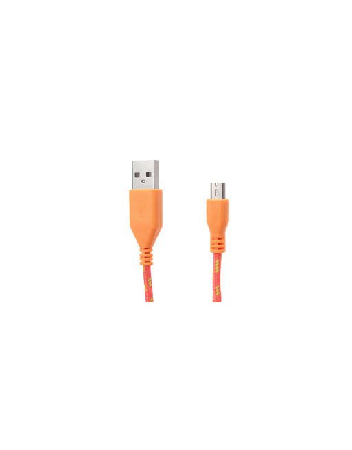CABLE USB MICRO USB V8 CORTO NARANJA