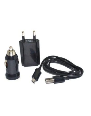CARGADOR 220V/12V 3 EN 1 SAMSUNG MICRO USB V8 MADERA