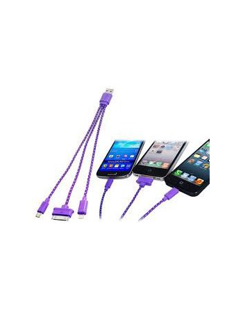 CARGADOR 220V/12V USB 3 EN 1 P/IPHONE 4, 5 Y MICRO USB V8