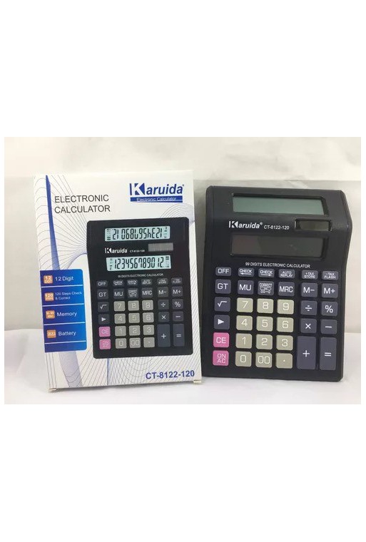 CALCULADORA 12 DIGITOS DOBLE DISPLAY CT-8122-120 KARUIDA