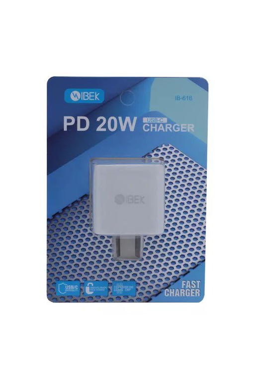 CARGADORE USB TIPO C 20W CHARGER IB-616 IBEK