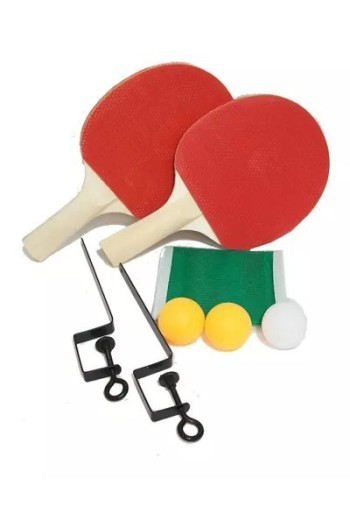 KIT PALETA DE PING PONG + 3 PELOTAS + RED