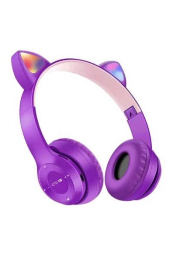AURICULAR BLUETOOTH VINCHA GATITO LUZ LED MAGICOS DX-4AURVCA DINAX