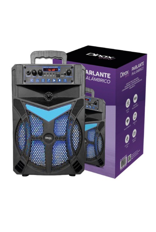 PARLANTE BLUETOOTH 8" C/CONTROL C/MIC 700W PMPO DX-4PAR15W1 DINAX