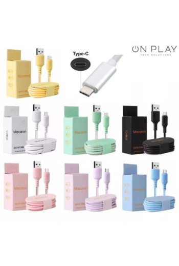 CABLE TIPO C USB COLORES MACARON