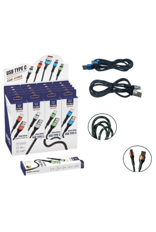 CABLE USB TIPO C 3.1AMP CARGA RAPIDA CAB-41003 TIME