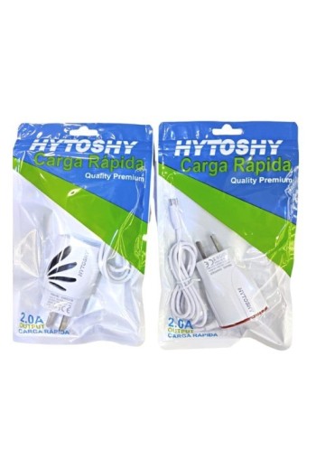 CARGADOR 220V A USB X 2 C/COBLE MICRO USB 3.1AMP HYTOSHY