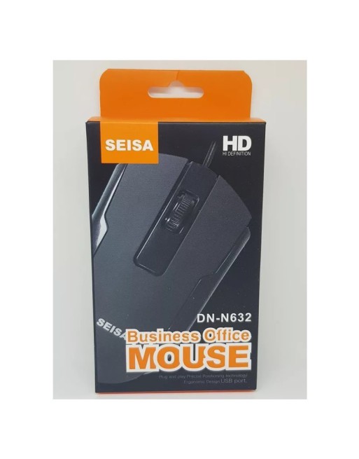 MOUSE USB NEGRO CON ROJO DN-N632 SEISA