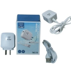 CARGADOR 220V A USB X 1 + CABLE MICRO USB 2.1AMP BLANCO TMCC216 TIME