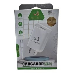 CARGADOR 220V A USB + CABLE TIPO C CARGA RAPIDA RC5002400A ROYALCELL