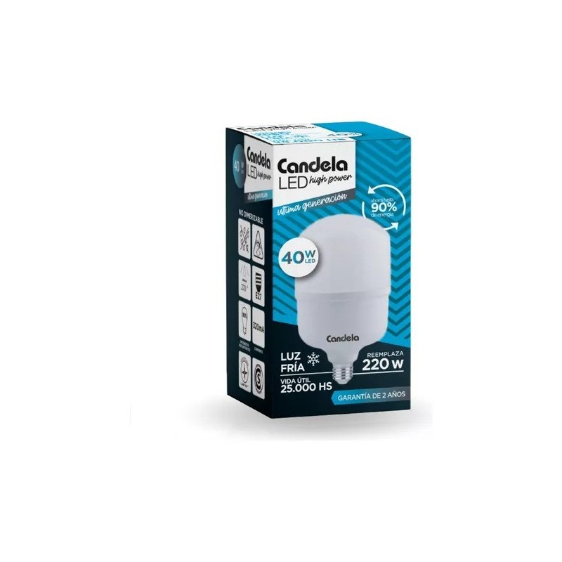 FOCO LED 50W LUZ FRIA CUERPO DE ALUMINIO CANDELA