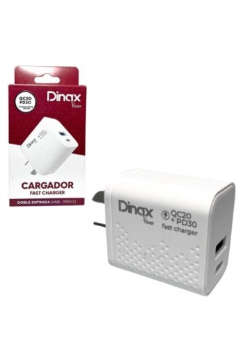 CARGADOR 220V A USB + TIPO C CABEZAL 5.1AMP SN2-CAR-5.1-TC DINAX