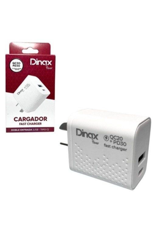 CARGADOR 220V A USB + TIPO C CABEZAL 5.1AMP SN2-CAR-5.1-TC DINAX