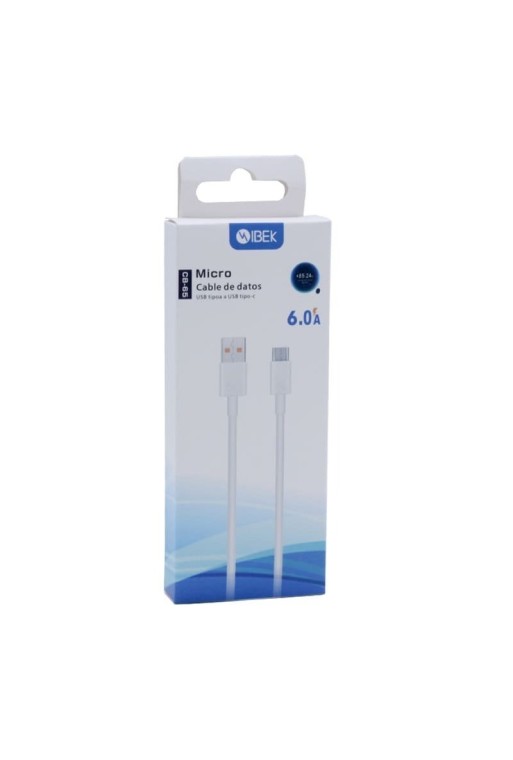CABLE USB MICRO USB 6AMP BLANCO IBEK
