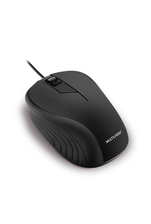 MOUSE USB NEGRO TEXTURA DE GOMA MO222 MF300 MULTILASER