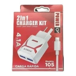 CARGADOR 220V A USB X 2 +...