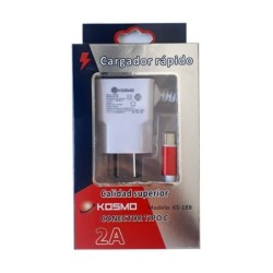 CARGADOR 220V A USB + CABLE...