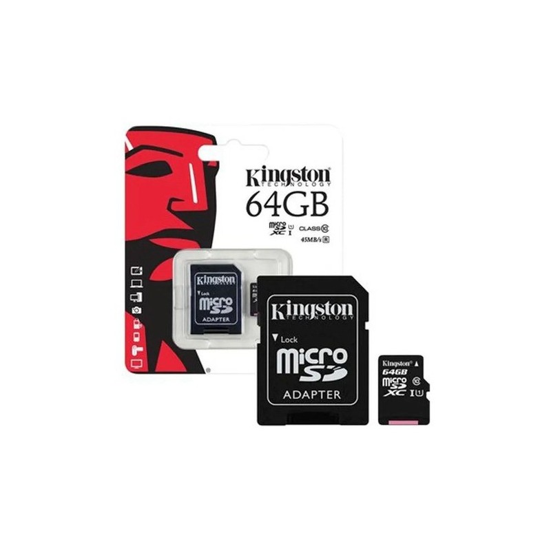 MEMORIA MICRO SD 64GB CL10 100MBPS A1 KINGSTON